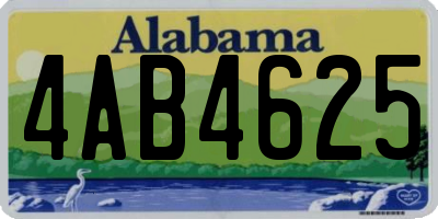AL license plate 4AB4625