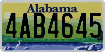 AL license plate 4AB4645