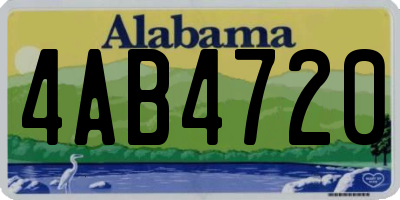 AL license plate 4AB4720