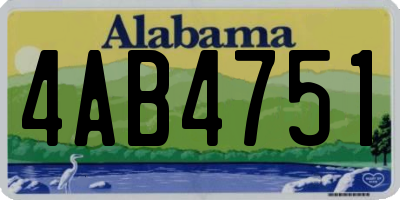 AL license plate 4AB4751
