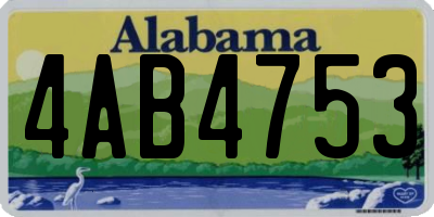 AL license plate 4AB4753