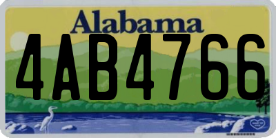 AL license plate 4AB4766
