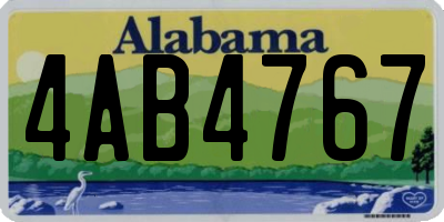 AL license plate 4AB4767