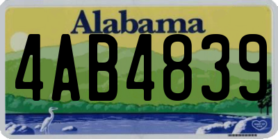 AL license plate 4AB4839