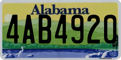 AL license plate 4AB4920