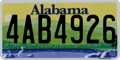 AL license plate 4AB4926