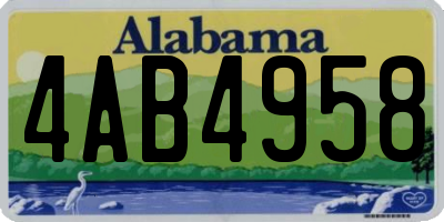 AL license plate 4AB4958