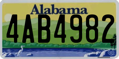 AL license plate 4AB4982