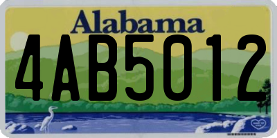 AL license plate 4AB5012