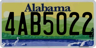AL license plate 4AB5022