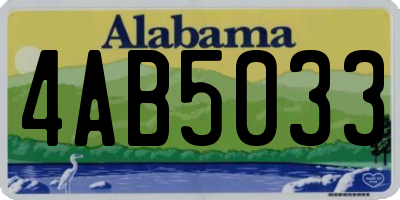 AL license plate 4AB5033