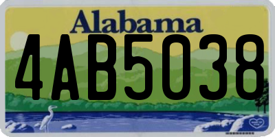 AL license plate 4AB5038
