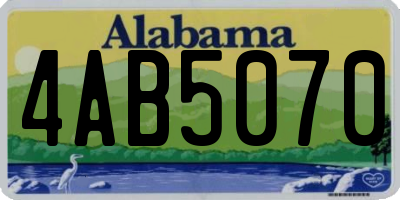 AL license plate 4AB5070