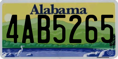 AL license plate 4AB5265