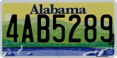 AL license plate 4AB5289