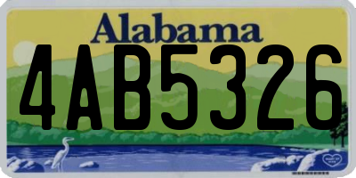 AL license plate 4AB5326