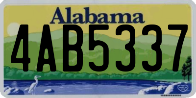 AL license plate 4AB5337