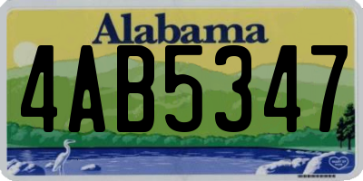 AL license plate 4AB5347