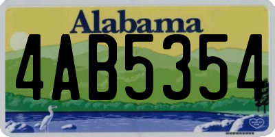 AL license plate 4AB5354