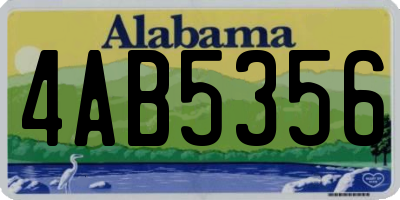 AL license plate 4AB5356