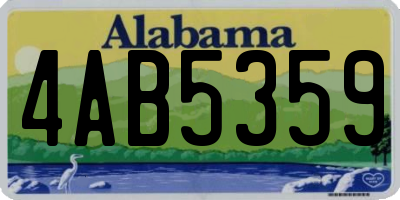 AL license plate 4AB5359