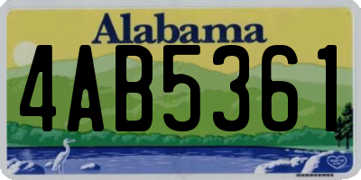 AL license plate 4AB5361