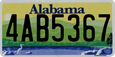 AL license plate 4AB5367