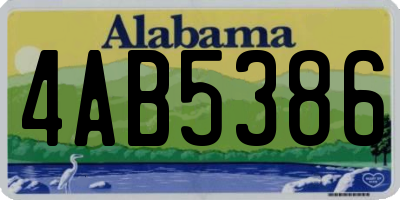 AL license plate 4AB5386