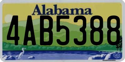 AL license plate 4AB5388