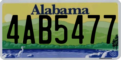 AL license plate 4AB5477