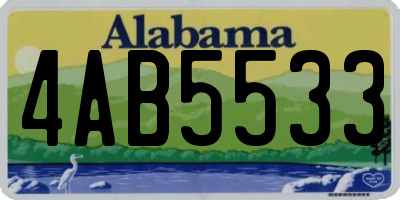 AL license plate 4AB5533