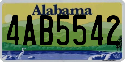 AL license plate 4AB5542