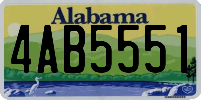 AL license plate 4AB5551