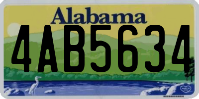 AL license plate 4AB5634