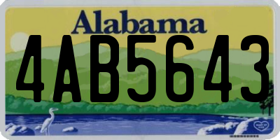 AL license plate 4AB5643