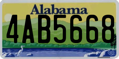 AL license plate 4AB5668