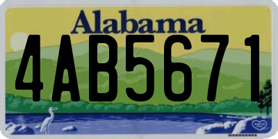 AL license plate 4AB5671