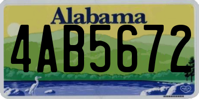 AL license plate 4AB5672