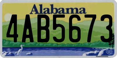 AL license plate 4AB5673