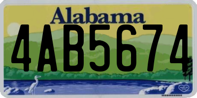 AL license plate 4AB5674