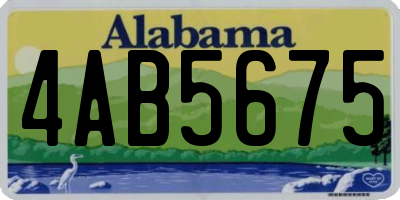 AL license plate 4AB5675