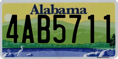 AL license plate 4AB5711