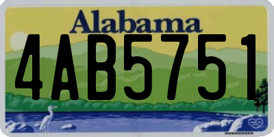 AL license plate 4AB5751