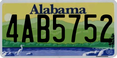 AL license plate 4AB5752