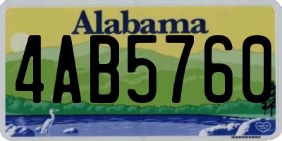 AL license plate 4AB5760