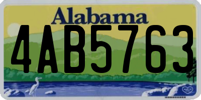 AL license plate 4AB5763