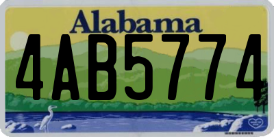 AL license plate 4AB5774