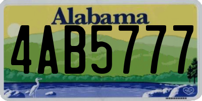 AL license plate 4AB5777