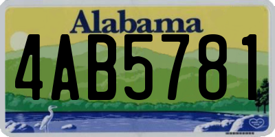 AL license plate 4AB5781