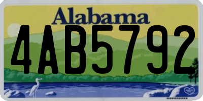 AL license plate 4AB5792